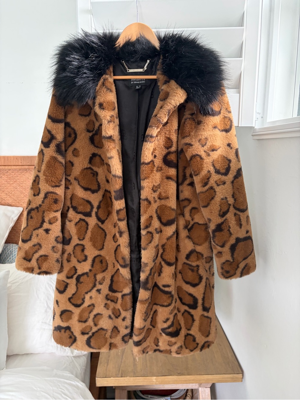 Dennis Basso Madison Ave Collection Leopard Faux Fur Coat – Size XS